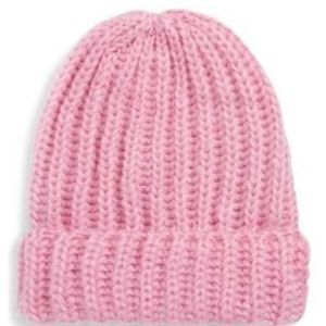 BP. Fuzzy Knit Pink Beanie Knitted Hat One Size